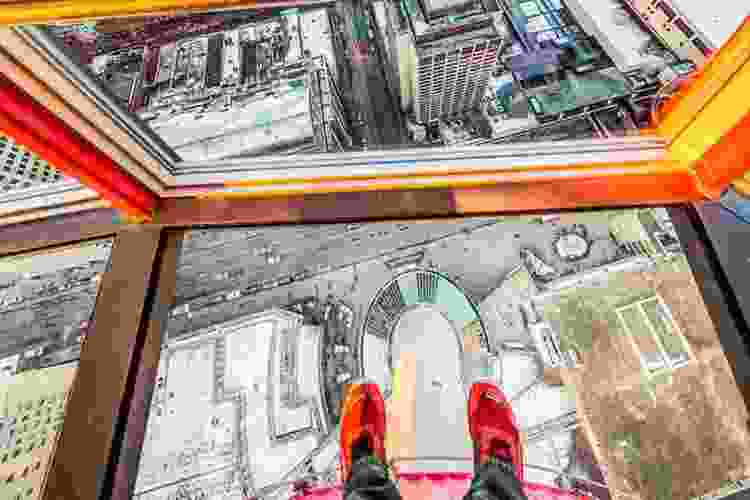 feet at the top of Calgary Tower