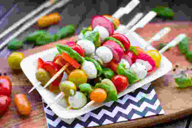 caprese salad skewers party food