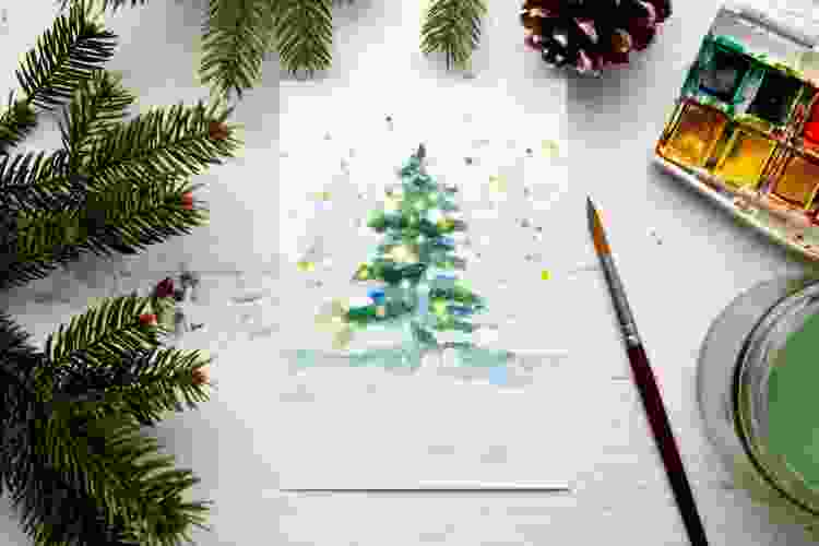 paint and sip Christmas date idea