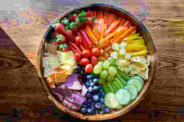 colorful charcuterie rainbow party idea