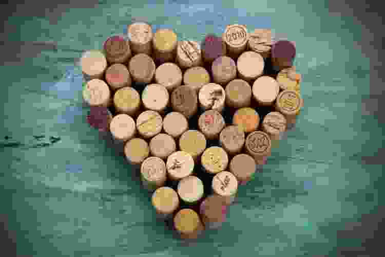 corks in the shape of a heart