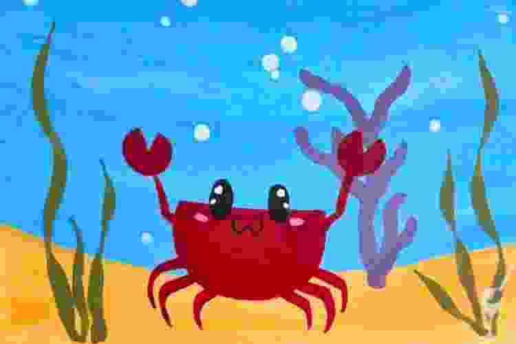 crab summer painting idea