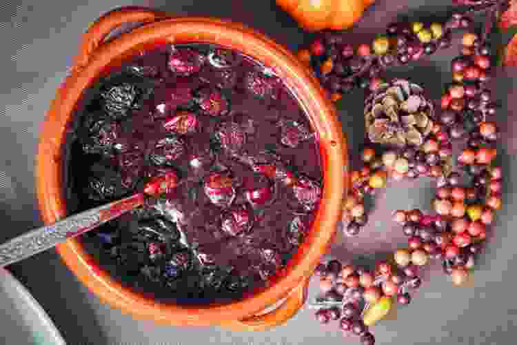 bowl of homemade cranberry sauce