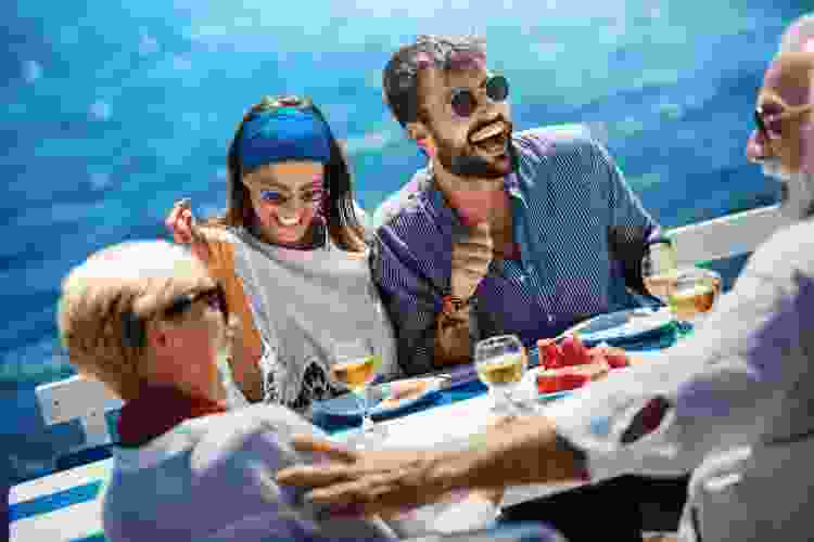 group enjoying an afternoon dinner cruise