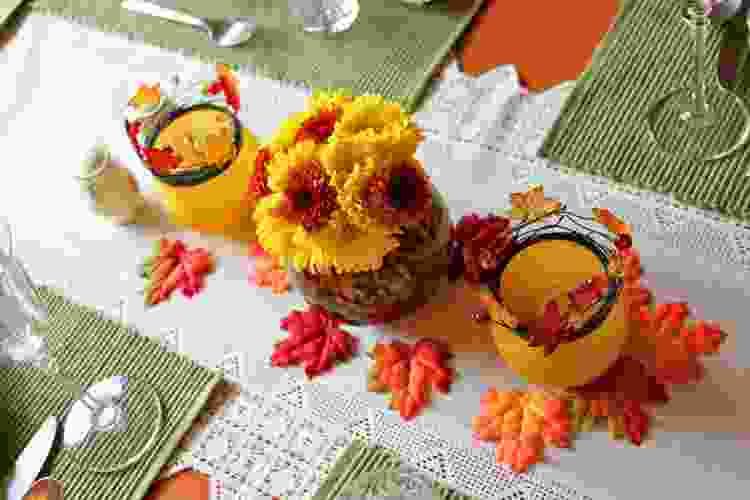 homemade fall centerpiece thanksgiving craft