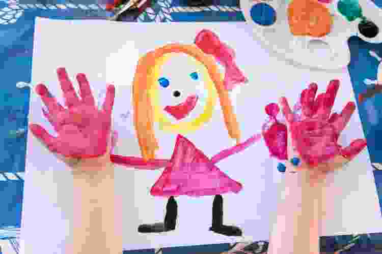 finger painting self portrait idea for kids