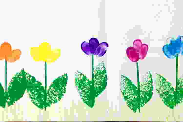 Fingerprint tulips spring craft idea