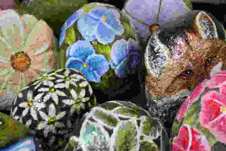 flower rock painting ideas