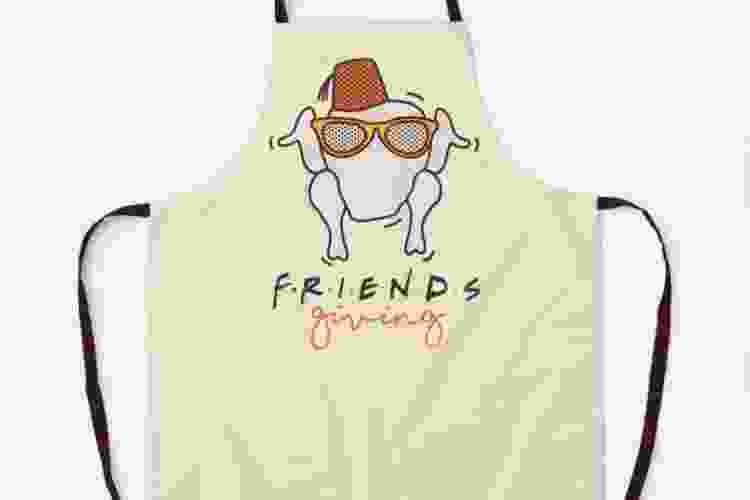 Friends-themed apron with dancing chicken