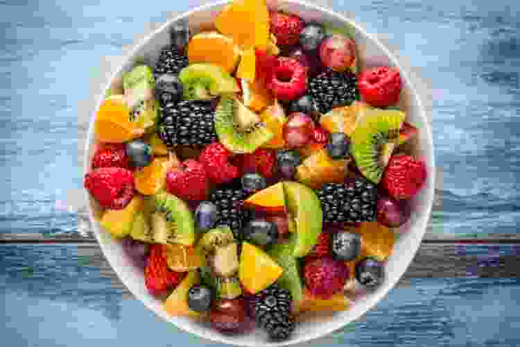 colorful fruit salad in a bowl