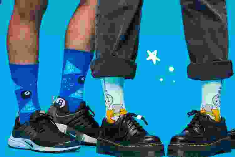 men wearing funny socks