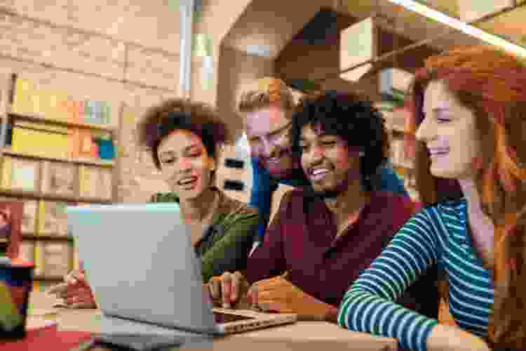 team playing games on computer