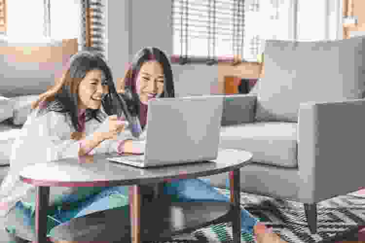 couple playing online games at home