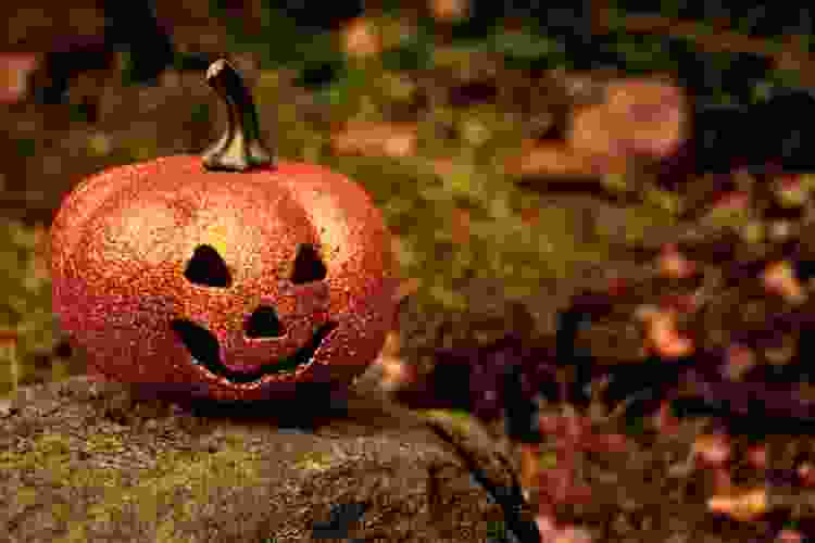 Jack-o-lantern covered in glitter