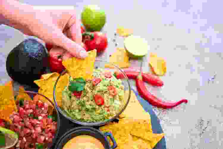 guacamole and salsa bar party food