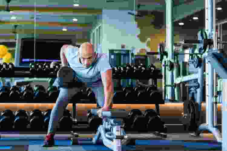 man working out at the gym