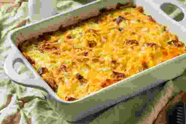 Ham, Cheese and Egg Casserole Thanksgiving Breakfast Idea