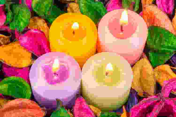 colorful homemade candles