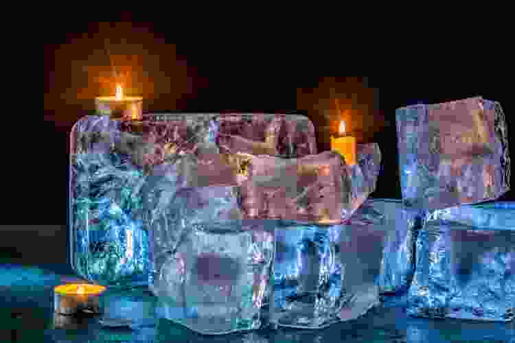 candle votives made of ice