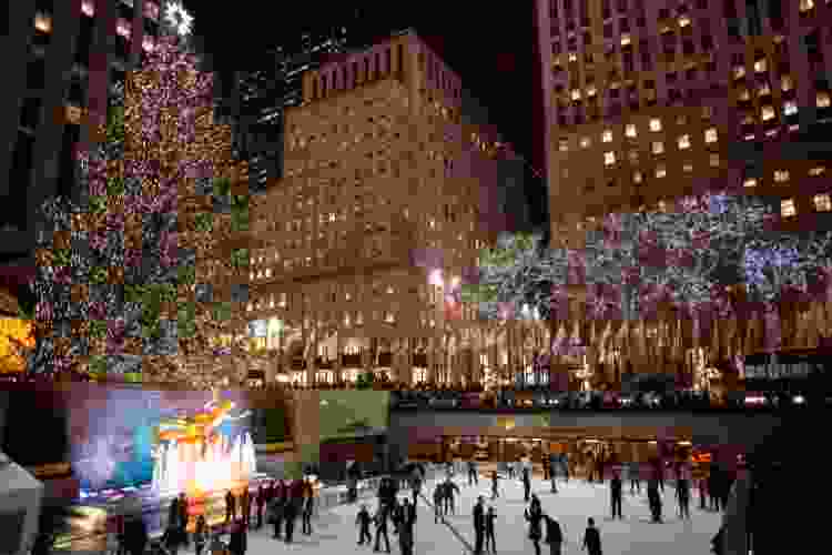 ice skaters at Rockefeller Center NYC