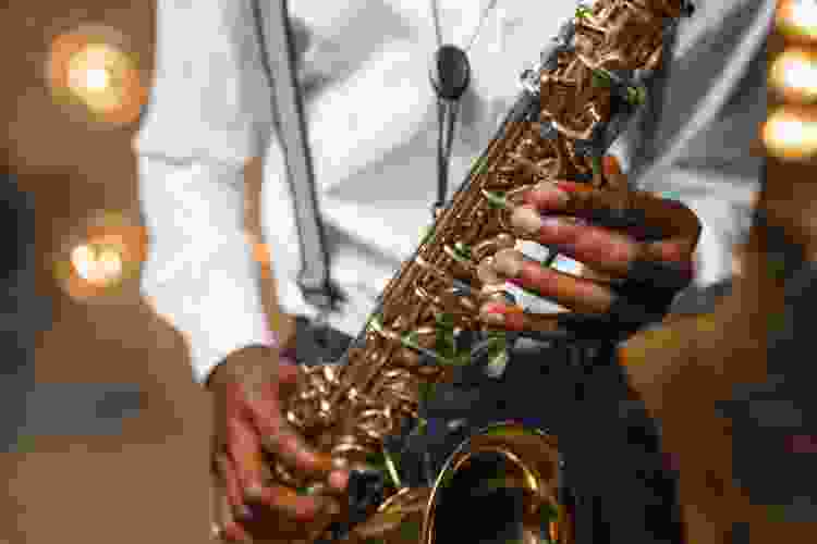 jazz band player playing saxophone