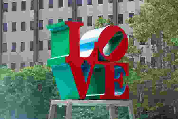 LOVE statue date idea in Philadelphia