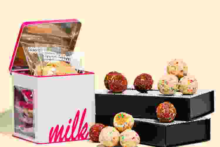 pink Milk Bar box filled with cookies