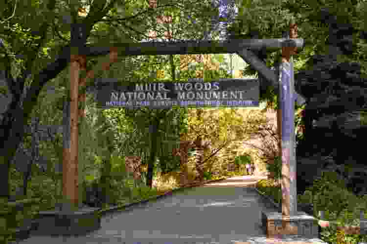 entrance sign of the Muir Woods National Monument