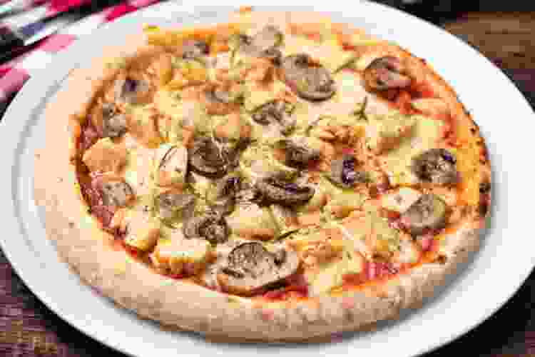 This Fall dinner idea is a seasonal Mushroom Pizza.