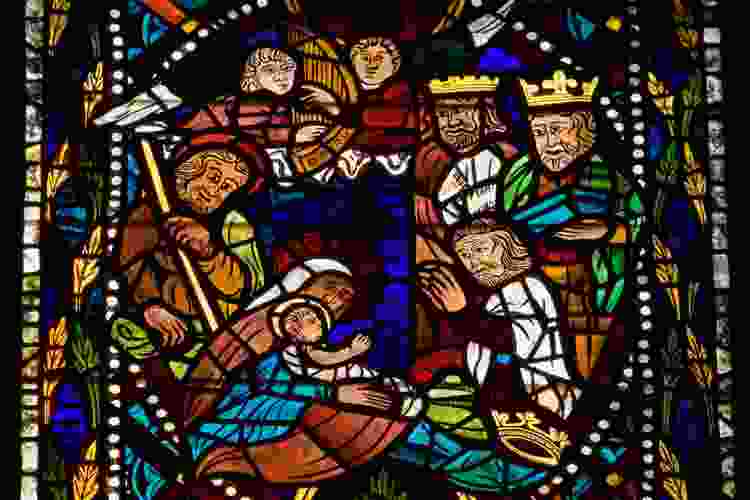 nativity scene stained glass