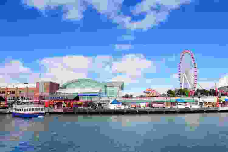 a sunny day at Navy Pier in Chicago