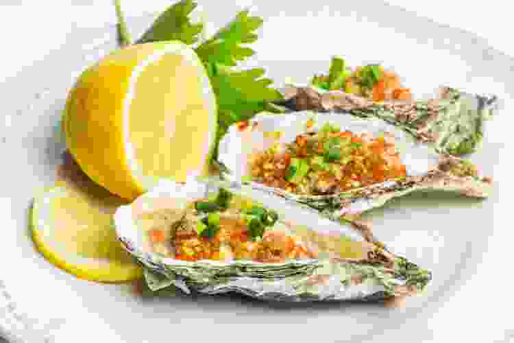 Oysters with Mustard-Horseradish Relish