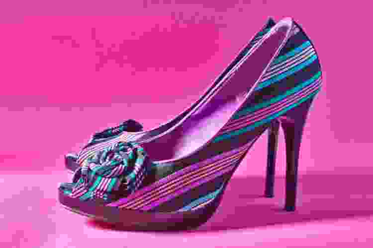 stripes on high heel shoes