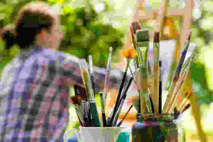 learn how to clean paint brushes in painting class