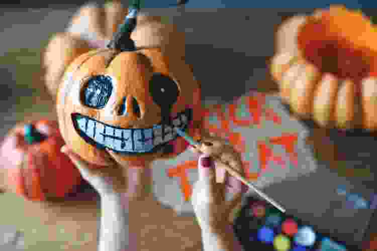 pumpkin painting fall party idea