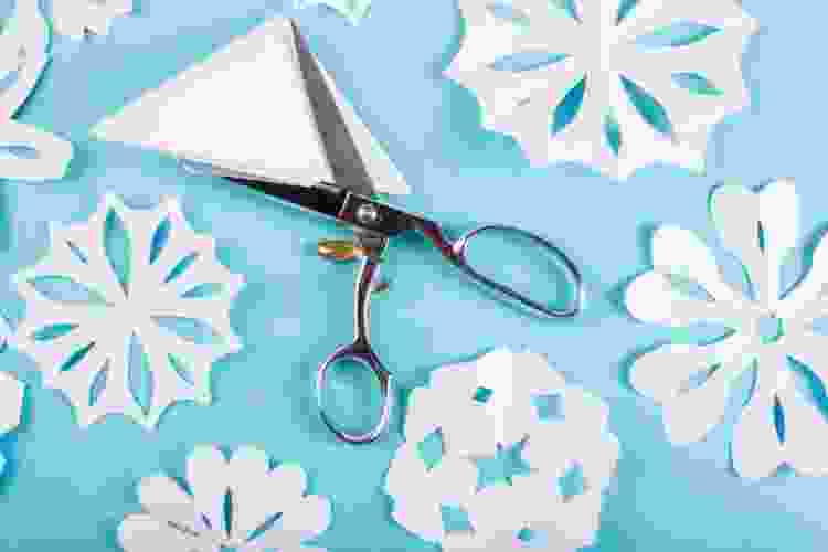 Paper snowflake cutouts