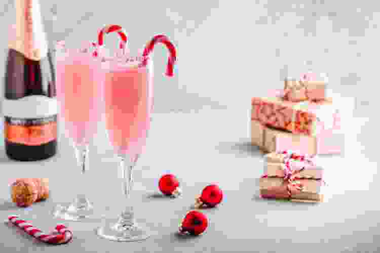 Peppermint Bark Mimosas