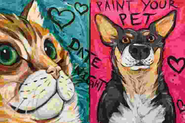 pet portrait Valentine's painting idea