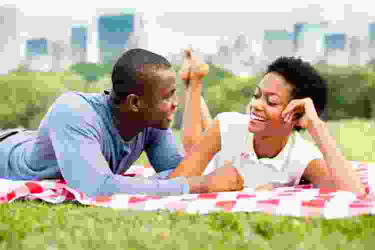 couple on picnic blanket in Central Park