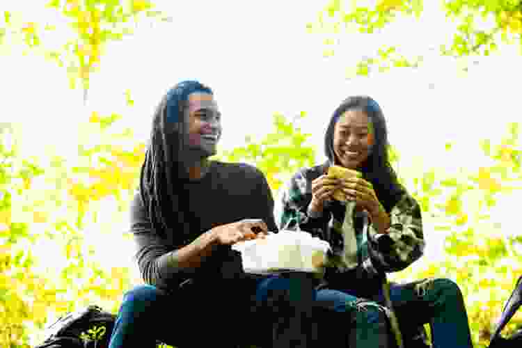 couple on a picnic outdoors