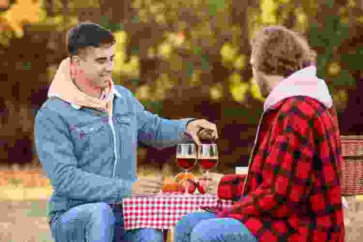 couple enjoying picnic in the park