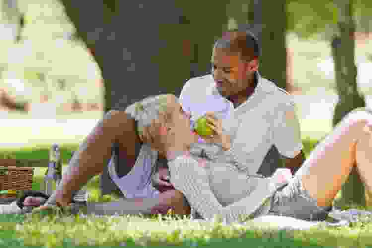 couple having picnic in the park