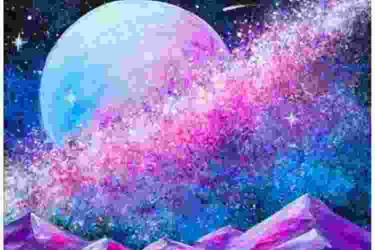 pink galaxy tripping painting idea