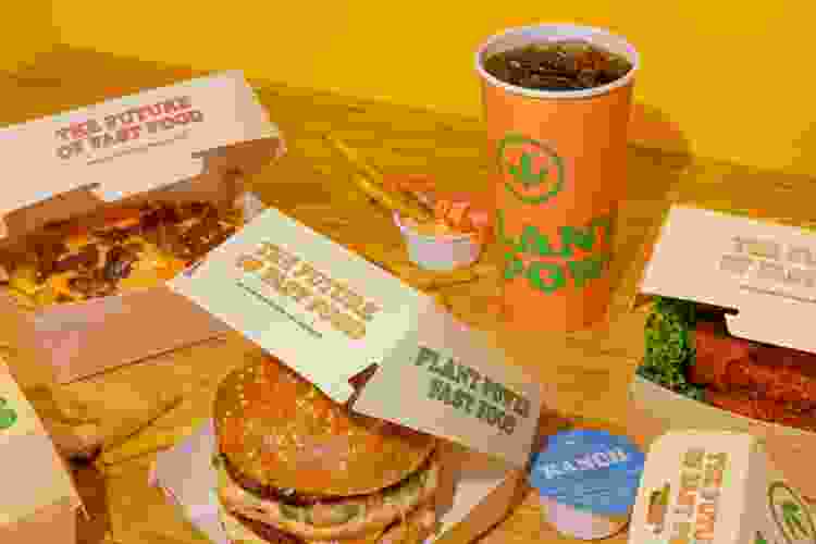 Plant power fast food burger vegan fast food