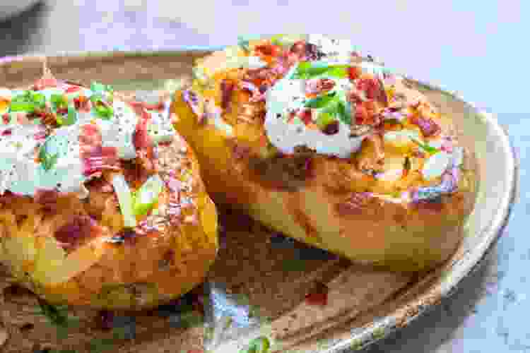 A fun baby boy baby shower food idea is to make Deviled Potatoes.