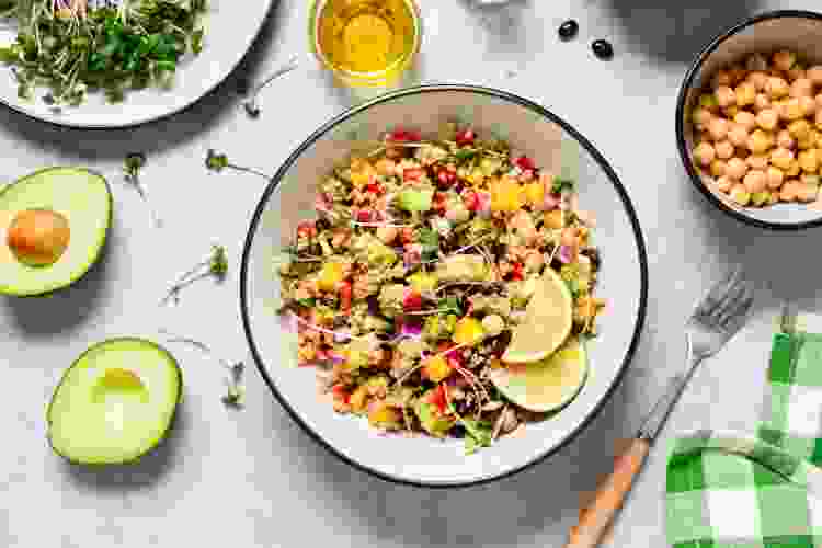 colorful quinoa salad in bowl