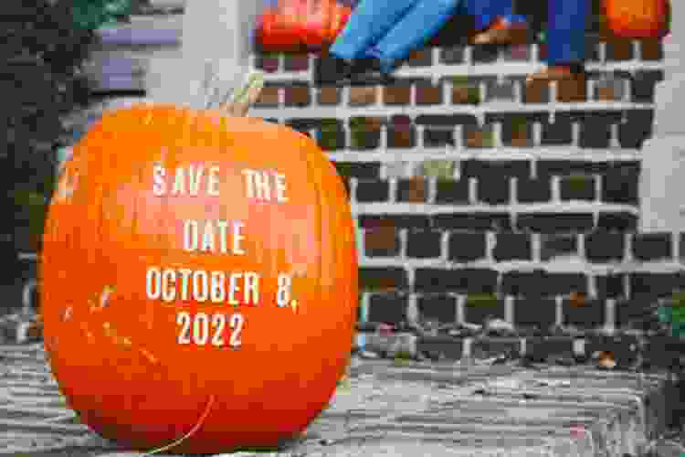 letterboard save the date pumpkin carving idea