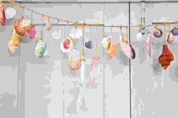 seashell garland for beach theme decorations