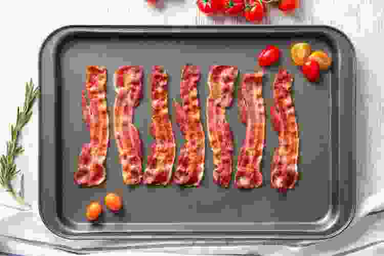 bacon on baking sheets brunch party food for a crowd