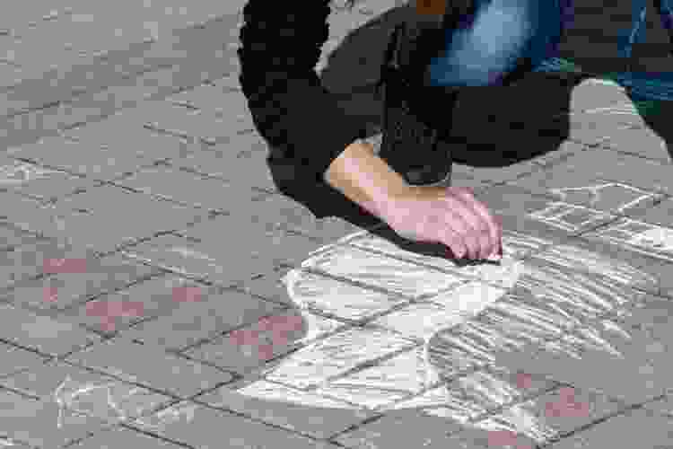 Sidewalk chalk drawing